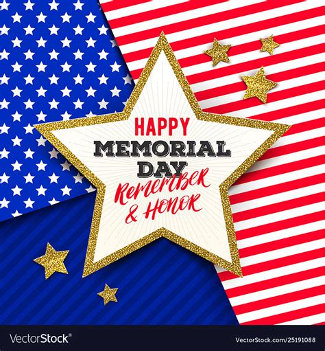 Happy Memorial Day Greeting Card Royalty Free Vector Image