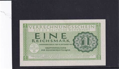 Drittes Reich Deutsche Wehrmacht 1 Reichsmark 1944 Ro 511 DWM 8