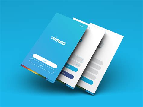 vimeo "Log in" and "Join" app screen on Behance