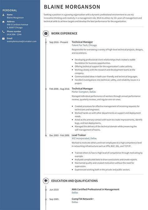 Technical Resume Example Template Writing Tips Cvmaker