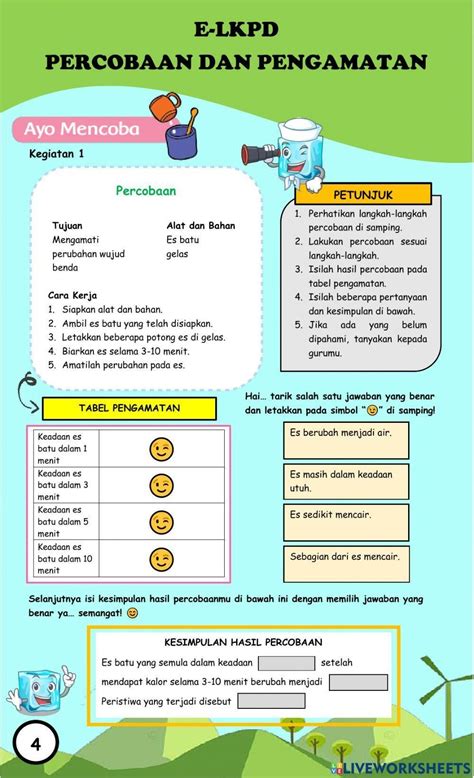 E LKPD Perubahan Wujud Benda Kelas 5 Sekolah Dasar Interactive