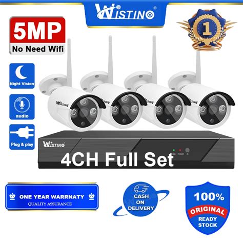 Delivery In 3 Days Wistino FHD 5MP Wireless 4CH NVR Outdoor Camera