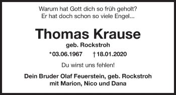 Traueranzeigen Von Thomas Krause Nordwest Trauer De