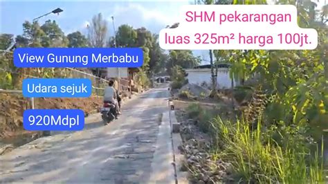 Tanah pekarangan Dilereng gunung merbabu MDPL 920m SHM luas 325m² hrg