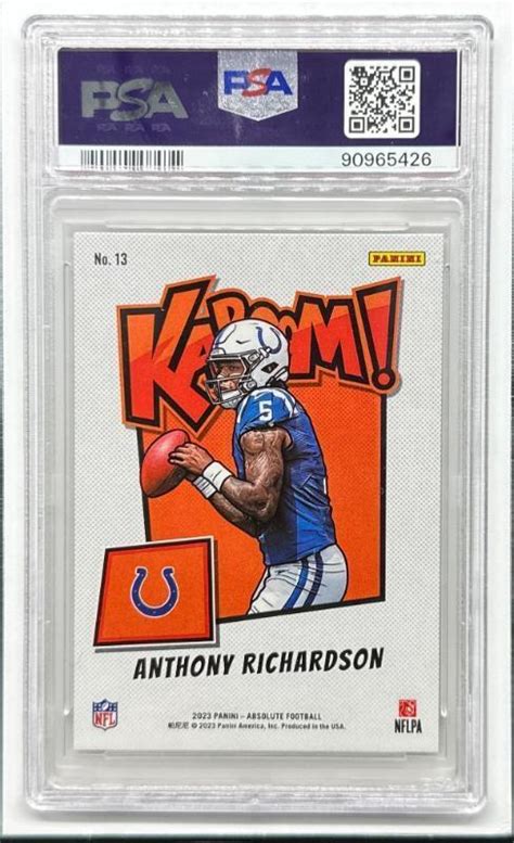 Panini Absolute Anthony Richardson Horizontal Kaboom Ssp Rookie