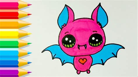 Cómo dibujar un Murciélago Kawaii How to Draw a Cute Bat YouTube