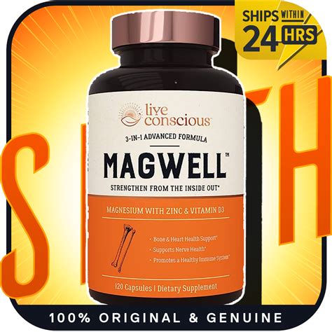 Live Conscious Magwell Magnesium Zinc And Vitamin D3 L Omegawell Omega 3