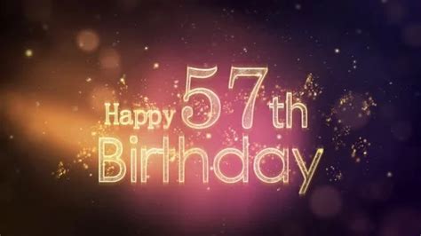 Happy 57th birthday greeting with stars ... | Stock Video | Pond5