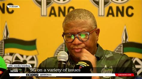 Anc Secretary General Fikile Mbalula Briefs The Media On A Variety Of Issues Youtube