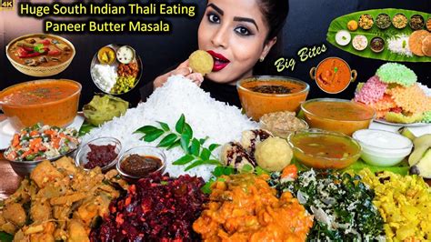 ASMR South Indian Thali Sadhya Rice Sambar Ladoo Kheer Veg Stir Fry