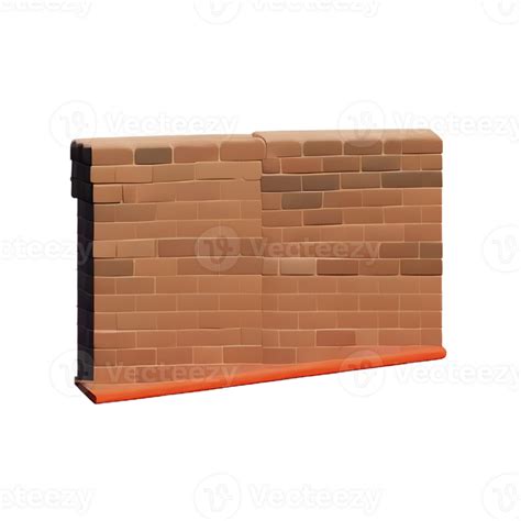 Brick Wall 3d Rendering Icon Illustration 28711854 Png