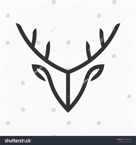 Deer Head Outline Vector Illustration Template Stock Vector Royalty