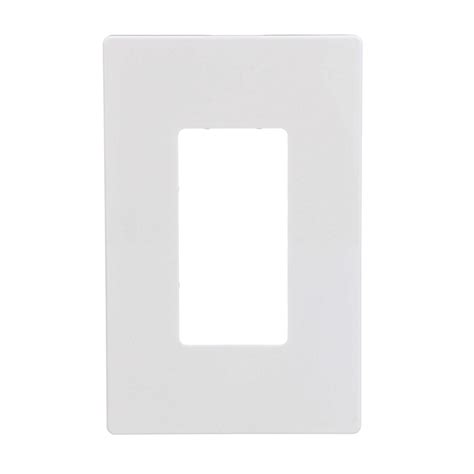 Eaton 1-Gang White Decorator Screwless Midsize Wall Plate - Hardware