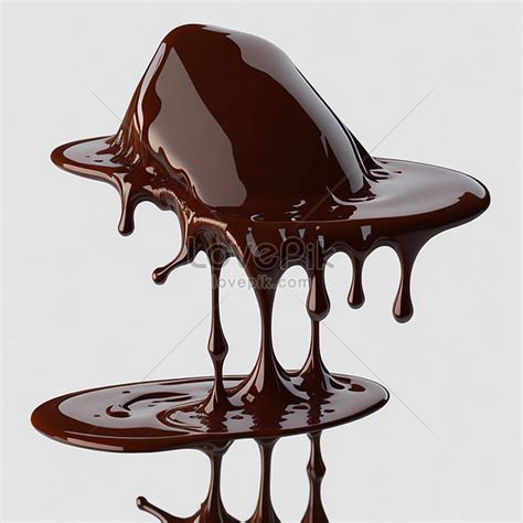 Decadent Chocolate Melted Water Drops On A Clean White Background Foto