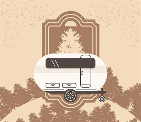 Premium Vector Camping Camper Car Poster