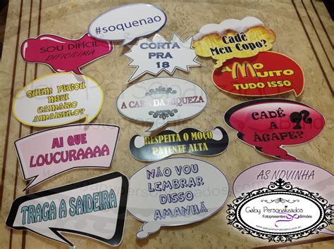 20 Plaquinhas Divertidas Para Tirar Foto Gaby Personalizados Elo7