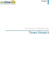 Tarea Virtual 4 Estructura De Costo De Capital Y WACC Pdf Unidad 3