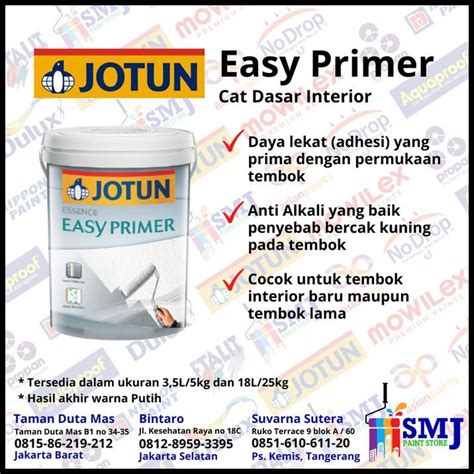 Jual Cat Dasar Tembok Interior Jotun Essence Easy Primer Kemasan 18L