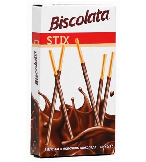 Палочки бисквитные Biscolata STIX молочный шоколад 40 г – цена ...