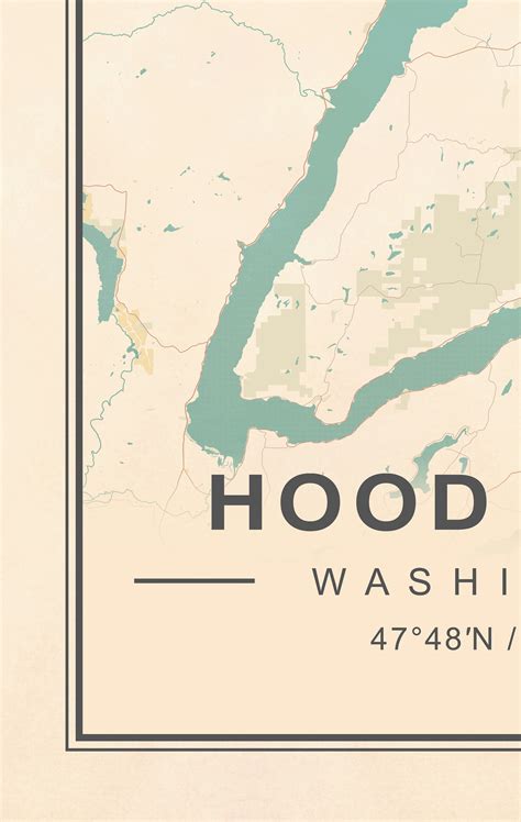 Hood Canal Map Hood Canal Washington Map Vintage Hood Canal - Etsy