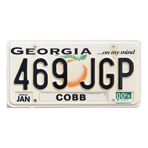 2000 Georgia 469jgp Collectible License Plates