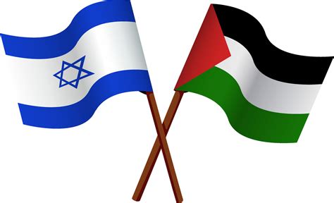 Palestine And Israel Crossed Flags Unity Concept War Between