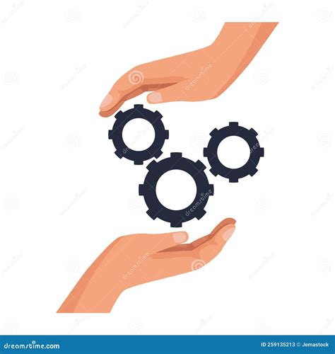 Hand With Gears Cogs Stock Vector Illustration Of Tool 259135213