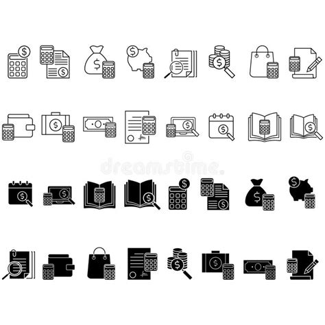 Budget Icon Vector Set Bookkeeping Illustration Sign Collection