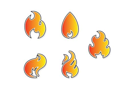 Fire Sticker Flat Graphic By Dewibegja Creative Fabrica