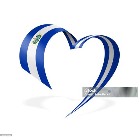 Nicaragua Ribbon Heart Flag Nicaraguan Heart Shaped Flag Stock Vector Illustration Stock