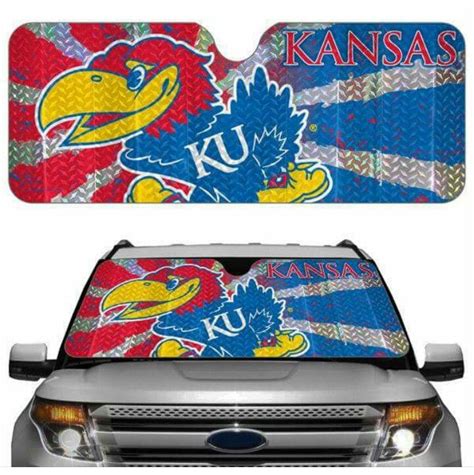 Kansas University Car Mats With The Word Kansas On It And An Image Of A