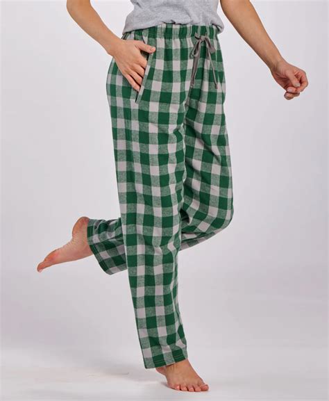 Boxercraft Womens Haley Green Oxford Buffalo Plaid Flannel Pajama Pant