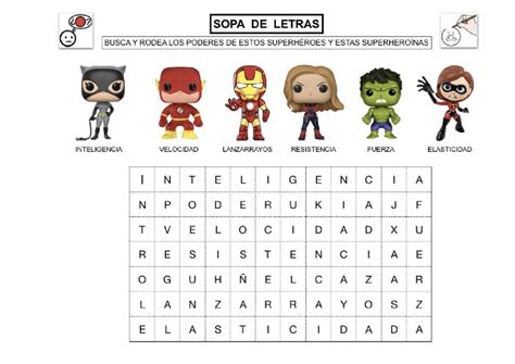 Sopa De Letras De Los Superh Roes Y Las Superhero Nas Worksheet En