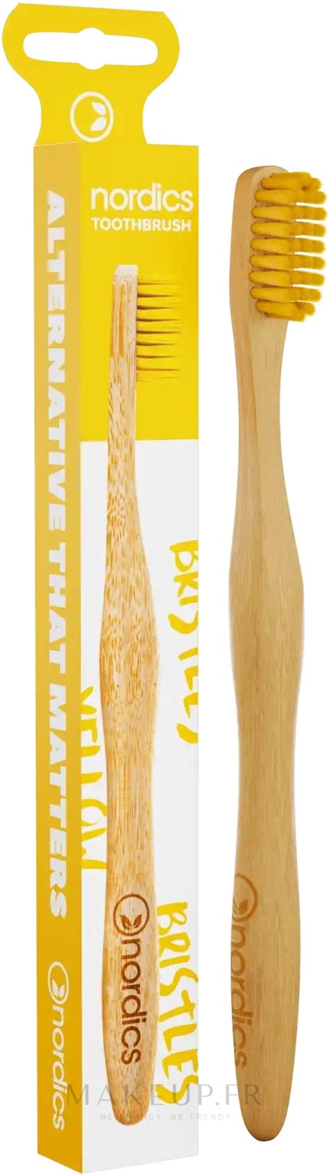 Nordics Bamboo Toothbrush Brosse à dents en bambou médium jaune