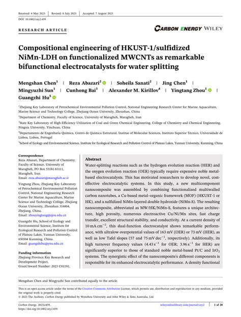 Pdf Compositional Engineering Of Hkust Sulfidized Nimnldh On