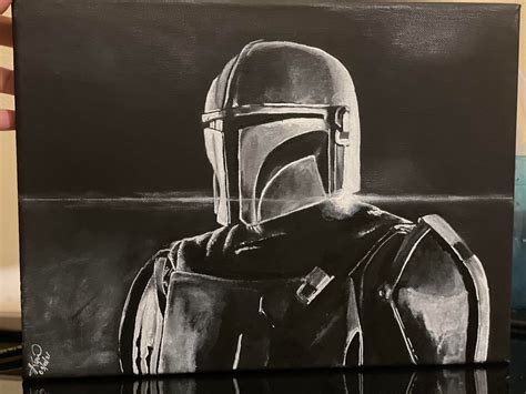 My acrylic painting of Mando : StarWarsFanArt