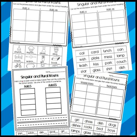 Singular And Plural Noun Worksheets First And Second Grade Etsy