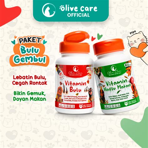 Jual Olive Care Vitamin Kucing Paket Bulu Gembul Untuk Nafsu Makan