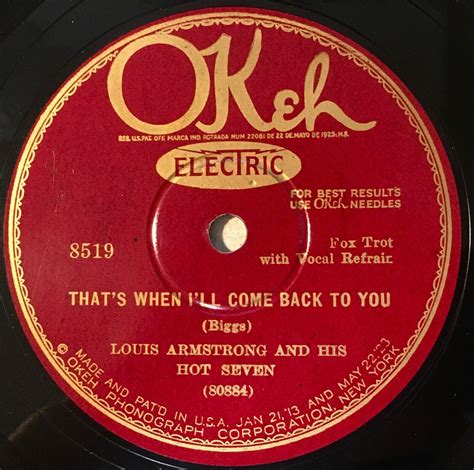 Popsike HEAR LOUIS ARMSTRONG AND HIS HOT FIVE OKEH Weary Blues Auction Details
