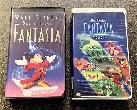 Disney Fantasia And Fantasia Clamshell Vhs Tapes Fully Tested 5856