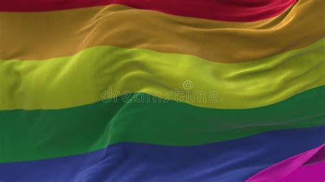 4k Close Up Of LGBT Gay Pride Rainbow Flag Slow Waving In Wind Alpha Channel Stock Video