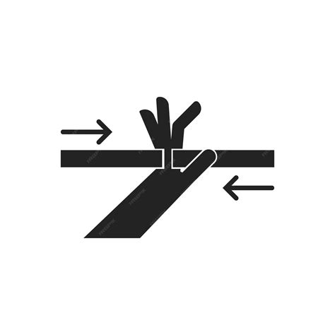 Premium Vector | Isolated pictogram danger sign of hand pinched on