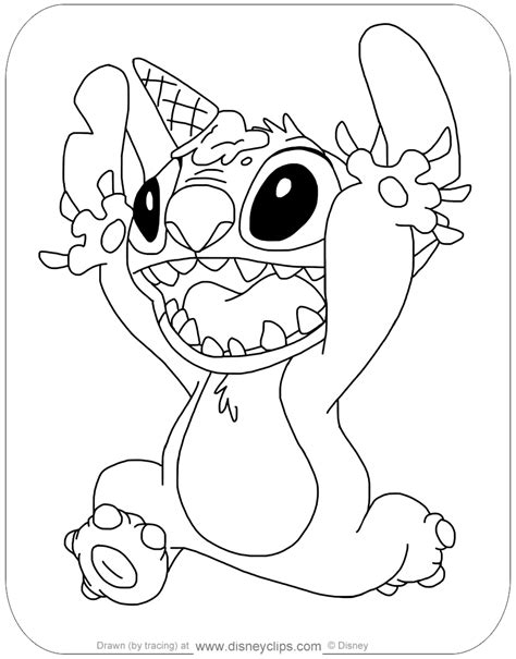 Stitch With Ice Cream Coloring Pages Lilo And Stitch Coloring Pages