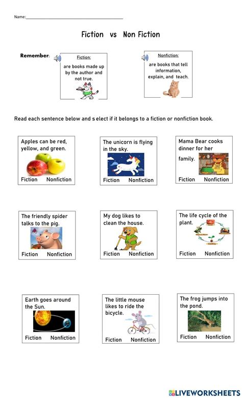 Fiction And Nonfiction Features Worksheet Have Fun Teaching Artofit