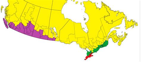 Densidade Demográfica Do Canadá - Densidade demográfica do Canadá: Cada cor representa 25% da população ...