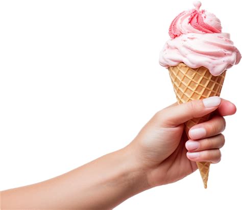 Ai Generated Female Hand Holding Strawberry Ice Cream Cone Png 34763770 Png