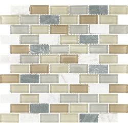 Mohawk Krystal Slate Storm X Glass And Stone Mosaic Tile At Menards