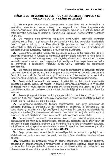 Hot R Rea Nr Din Privind Propunerea Prelungirii St Rii De Alert I A M Surilor