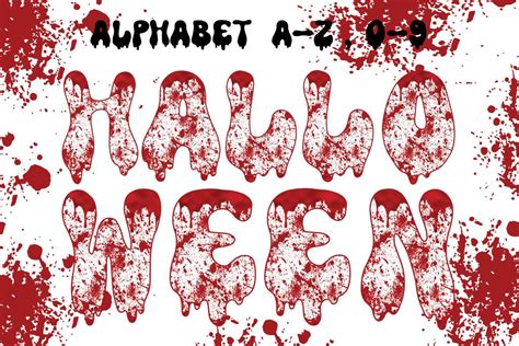 Blood Splatter Alphabet Fonts Halloween Graphic By Superdongnu