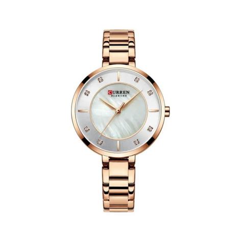 Ripley Reloj Curren Mujer An Logo Krec Original Dorado Acero